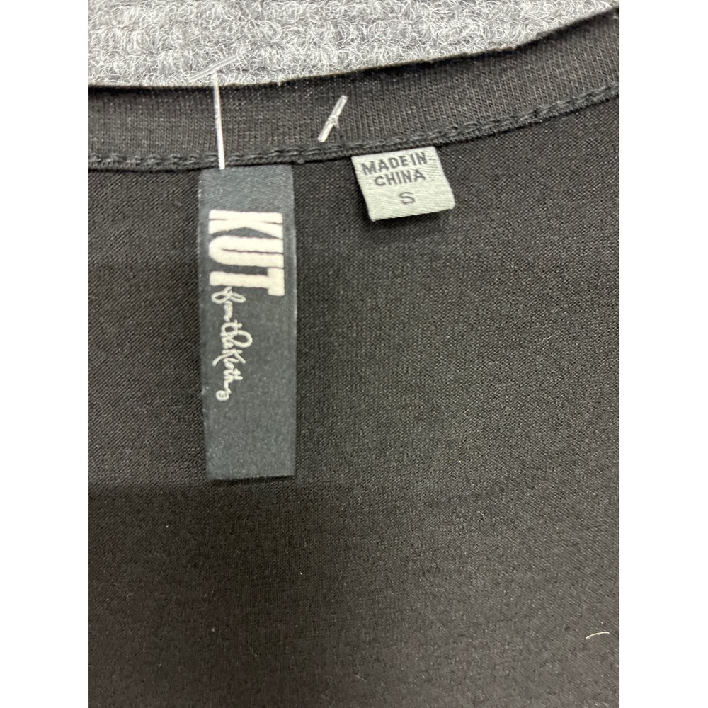 KUT from the Kloth Womens Black Sequin Front Long Sleeve Scoop Small NWT Top - Picture 3 of 6